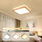 YYUTLUO LED-Deckenleuchte aus Holz, oben 360° leuchtend, quadratische natürliche Holzlampe | Dimmbar mit Fernbedienung 2700K-6500K, 30W| Wohnzimmer, Esszimmer, Flur, Zuhause, Büro, Kinderzimmer(Ø40cm)