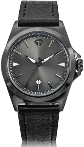 CIVO Herrenuhren Sportlich Schwarz Analog - Armbanduhr Herren Leder Wasserdicht Lässig Klassisch Datum Geschenke Uhren für Männer