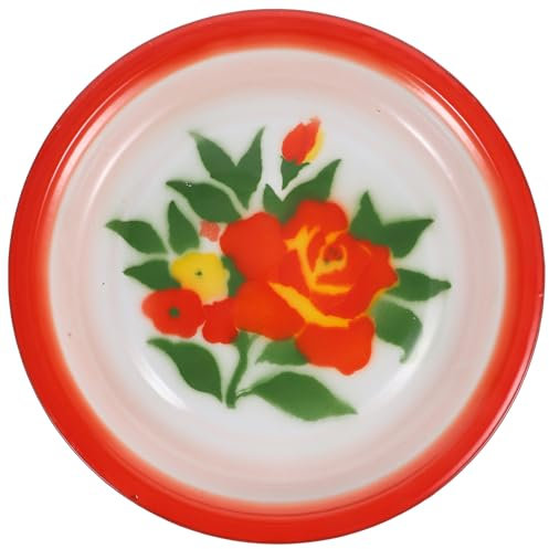 MAGICLULU Vintage Floral Enamel Plates, Enamelware Dinner Plate Salad Pasta Bowls Fruit Platter Dessert Plate Serving Trays for Dinner Weeding New Year Party A