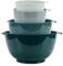 BoxedHome Lot de 4 bols mélangeurs en plastique - Antidérapants - Empilables - Pour la cuisine - Réutilisables