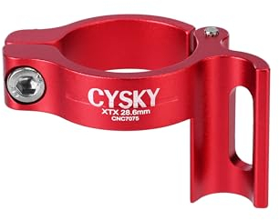 CYSKY Fahrrad Umwerfer Schelle 28,6mm, Einstellbarer Anlöt Adapter für Umwerfer Kompatibel mit Shimano Sram für MTB Rennrad (Rot)