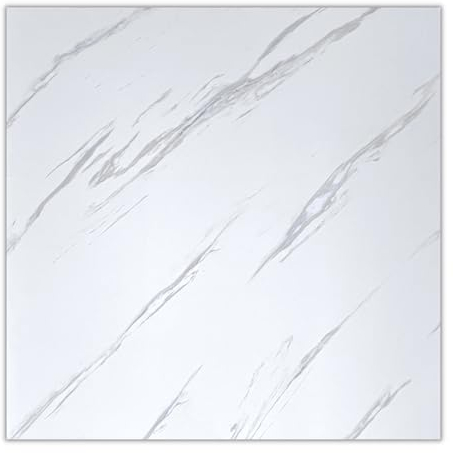 0,36 m² 1 Stück SPC/CarbonatPlatten Wandpaneele Deckenpaneele Wandverkleidung Fliesen Keramik Imitat Bad Küche glänzend 60x60cm (Weiß) PUV5
