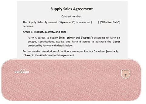 SHUAIGUO Original A4 Papierdrucker Drahtloser Thermotransferdrucker Mobiler 210 mm Mini Mobiler Fotodrucker USB BT Anschluss mit 1 Rolle Thermopapier Unterstützung 2''/3''/4'' Papierbreite Druck PDF