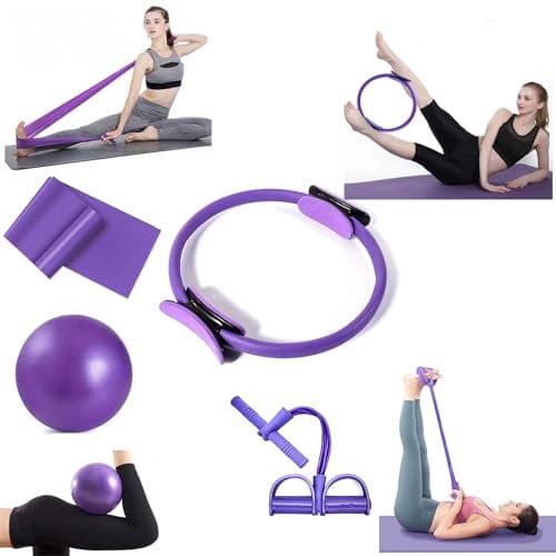 Kit per pilates Elite da 4 pezzi, barra per pilates, fascia per yoga, pilates, trazioni, attrezzatura per yoga, fessure, snellente corpo, vita e addominali, braccia, petto, corda per addominali (kit