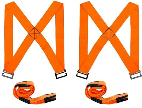 Hitopin 2 Personen Tragegurt,Tragegurte Umzug 2 Personen,2-Personen Hebe und Tragesystem, Hebe und Tragegurt,Möbel für den Sicheren Haushaltsgeräten,Tragfähigkeit 350kg (2PCS,Orange)