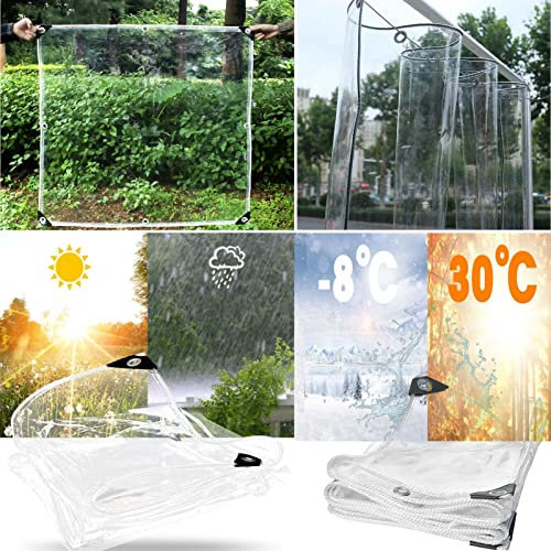 Transparente, strapazierfähige Outdoor-Rollo-Plane mit Ösen, transparente Planenvorhänge