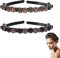 SSyang 2 Stück Haarband Mit Twist Clip Frisurenhilfe Haarband Mit Clips,Haarreifen Mit Klammern Hair Twister Haarreifen,Twist Clip Stirnband MäDchen Haarschmuck Doppelter Haarreifen(Champagner+Lila)