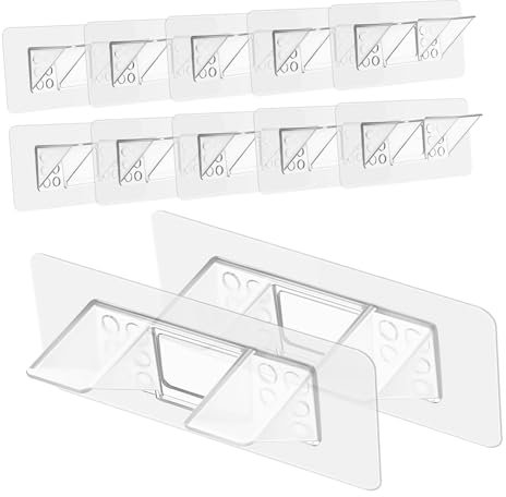AUTSUPPL 12stücke Regalstützstifte Durchsichtige Regalhalterungen Kleben Regalstützstifte Für Glas Holz Schrank Bücherregal Regalstütze