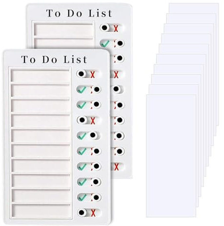 Diffaxy 2 Stück Checklist Boards, Tragbare To Do List Checklist Board mit 10 Blanko Papier, Wochenplaner für Kinder, Abnehmbare Aufgabenlistentafel zur Erinnerung an den Planer