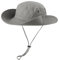 Damen Herren Outdoor Sonnenschutz Bucket Hut Fischerhut Baumwolle Two Way to Wear für Kopfumfang 55-62 cm Einfarbig Grau