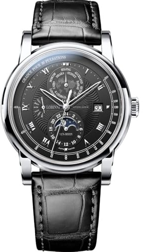 LOBINNI Herren-Armbanduhr, automatisch, mechanisch, Woche, Kalender, 24-Stunden-Anzeige, Saphirglas, Lederband, Business-Uhren für Herren, luxuriöses Geschenk für Herren