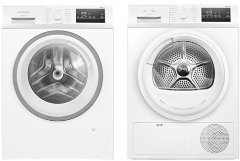 Siemens iQ300 Set: Waschmaschine 9kg + Wärmepumpentrockner 8kg, speedPack L, autoDry