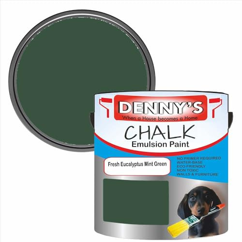 SCOOBYS PAINTS BACK IN THE MIX Chalk Emulsion Matt Paint, Water-Based, No Primer Required, For Walls and Furniture Green, (Fresh Eucalyptus Mint Green, 250Ml Tin)