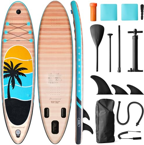 Tabla de Paddle Surf Hinchable para Adultos de 320 cm,Totalmente Equipada | Remo,Bomba de Aire, 3 Aletas,Excelente Estabilidad,Adecuada para Principiantes y Surfistas Avanzados