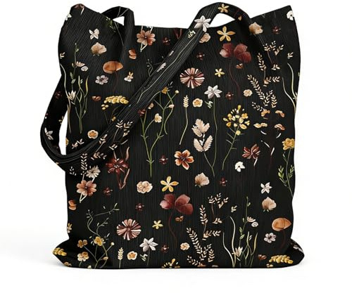 Jafaharug Cordtasche für Damen, Tote Bag mit Magnetverschluss und Innenfach, Stilvoller Shopper aus weichem Cord für Büro, Einkaufen oder Schule