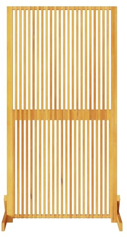 Brise-vue marron en bois massif d'acacia - 79,5 x 50 x 150 cm - Autonome - Pliable - Pour l'intérieur et l'extérieur - Paravent opaque avec surface huilée