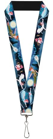 Buckle-Down Unisex-Erwachsene Lanyard-1.0-Peter Pan Group Flying Scene Schlsselanhnger, Mehrfarbig, Einheitsgröße