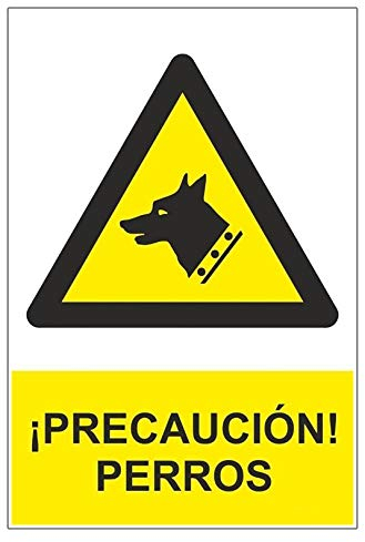 MovilCom® - Adhesivo PELIGRO CUIDADO CON EL PERRO 100x150mm homologado nueva legislación (ref.RD36643)