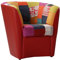 LIBEROSHOPPING.eu - LA TUA CASA IN UN CLIK Sessel Valentina mit Patchwork Stoffsitz (Rot)