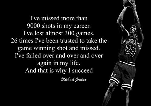 Michael Jordan 7# Nero e Bianco Americana Pallacanestro Giocatore NBA Sport Citazione Poster Motivazione Immagine Inspiration Foto Treno Rigido Camera da Letto Illustrazione Muro Decorazione Ristampa