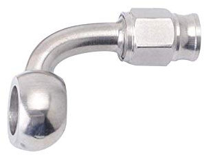 AN3 an 10mm Stainless Steel 45/90 Degree Banjo Eye Brake Hose Fitting Teflon/PTFE Hose Ends Adapter for Auto Car,90 Degree