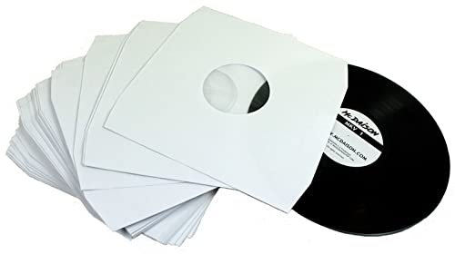 MC DAISON 25 pezzi Busta copertina DELUXE custodia interna con angoli sagomati antistatica di alta qualità in carta bianca + velina per dischi vinile formato LP 33 giri o 12 maxi single (diam. 30 cm)