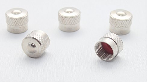 20X Ventilkappen kurz leicht Metall mit Gummiring Dichtung Farbe: Silber Chrom Ventilkappe Vsk