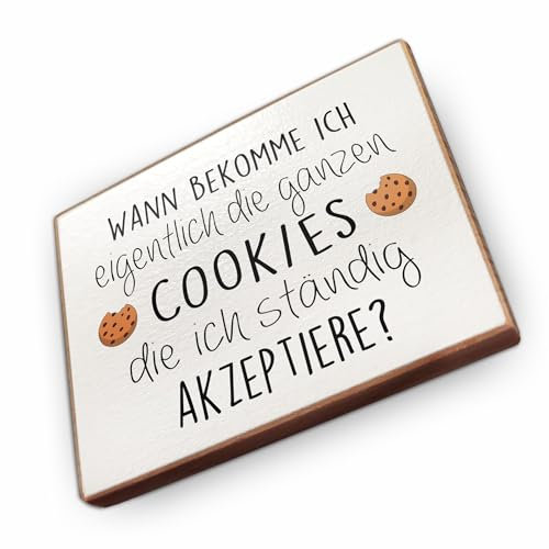 - Kühlschrankmagnet mit Spruch | Handmade aus Buchenholz als tolle Geschenkidee | (Wann bekomme ich eigentlich die ganzen Cookies...)