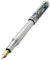 Xezo Maestro Fountain Pen, Fine Nib. Solid 925 Sterling Silver with Black Mother of Pearl Inlay. Platinum Plated Parts. Handcrafted, Limited Edition, Serialized