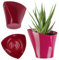 KADAX Pot de fleurs moderne en plastique pour intérieur, fleurs, plantes, balcon, pot de fleurs (13 cm, rose)