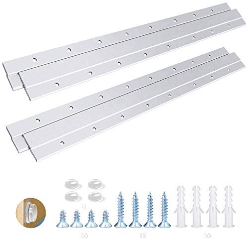 Lot de 2 paires de crochets de fixation en Z en aluminium 40,8 kg pour accrocher des miroirs, des images, des étagères, des tableaux blancs, des cadres