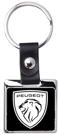 Porte-clés acier/simili cuir So Chic - Peugeot 2021 (noir)