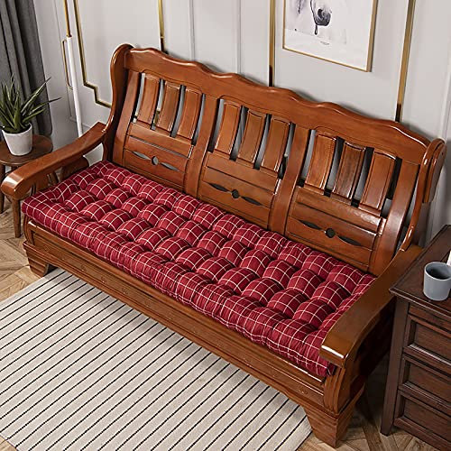 Ledph Sitzkissen Outdoor Bank, Auflagen für Gartenbänke, Sitzpolster Palettenmöbel, Hollywoodschaukel Auflagen für Terrasse, Rasen, Gartenschaukel, Gartenmöbel,Red2,53x170cm