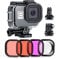 SOONSUN Custodia impermeabile per GoPro Hero 8, colore nero, con filtro subacqueo da 60 m, con doppio scomparto integrato per scarpa fredda con filtro rosso, rosso chiaro, magenta e 5 filtri macro