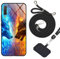 vingarshern Hülle Kompatibel mit Samsung Galaxy A7 2018 Handyhülle 2-in-1 Set [Weicher Rahmen Silikonhülle+Kratzfeste Panzerglas Rückseite mit Muster]+Handykette/Umhängeband,Bild*10