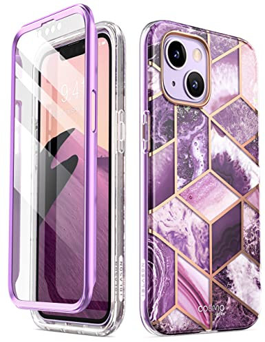 i-Blason Cosmo Series Case for iPhone 14/iPhone 13 6.1 Inch, Slim Full Body Protective Case with Built-in Screen Protector (Ameth)