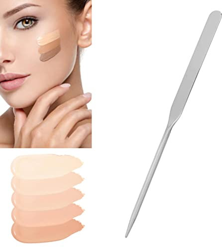 Spatule de Fond de Teint Liquide Maquillage en Acier Inoxydable, Fond de Teint Liquide DIY, TêTe Douce Inclinée. Large Gamme D'applications, Conception Portable