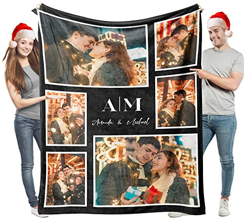 Easycosy personalisierte Decken für Paare Geschenke Benutzerdefinierte Bild, Foto werfen für Freundin Ihr Geburtstag Anniversay Ideen 150×200cm