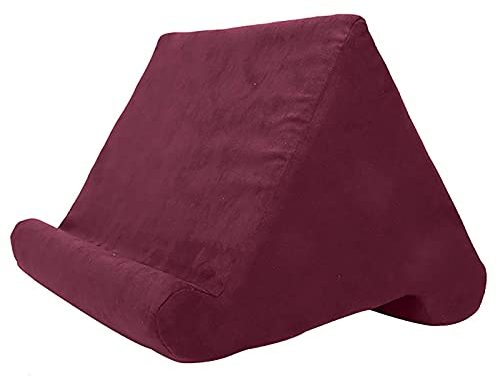 Felenny Coussin de support de tablette multi-angles, support de coussin souple, support de tablette support universel pour paresseux avec grandes poches en filet pour tablette, livre et lecteur,