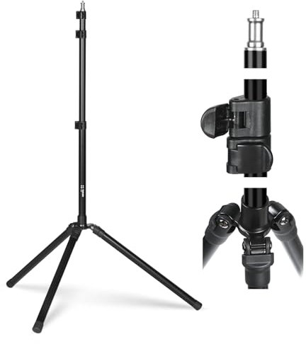 TARION Lichtstativ 180 cm Aluminium Lampenstativ Traglast 8 kg für Studio Outdoor Fotografie Ringlicht Blitzlicht (FLS20T)