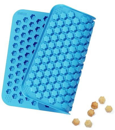 SIOUX Backmatte für Hundekekse KLEIN Blumenform, 215 Leckerlis, Spülmaschinenfest, Blau, 1 Stück