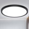 Deckenlampe Led Deckenleuchte Schwarz Lampe - Flach Rund Modern Kaltweiss Deckenlampe Badezimmer Lampe Decke Badlampe Küchenlampe für Wohnzimmer Keller Flur Küche Schlafzimmer, 18W 6500K 1600LM 223mm