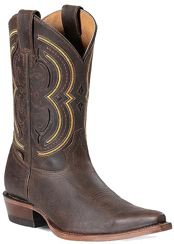 STARS & STRIPES WB-58 Unisex-Westernstiefel Braun – Handgefertigte Leder-Boots mit mehrfarbigen Stickereien & Goodyear-Sohle