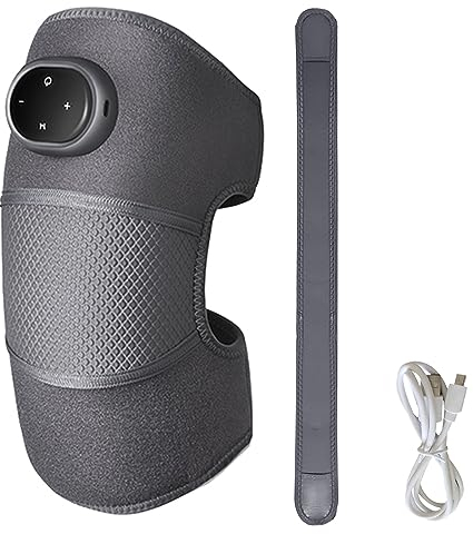 Beheizte Knie Massagegerät für Schmerzlinderung,2 IN 1 Knie,Schulter &Ellenbogen Brace mit Heizung und Massage,Akku Knie Heizkissen mit Abschaltautomatik,5 Heizstufen & Intelligente Touch-Steuerung