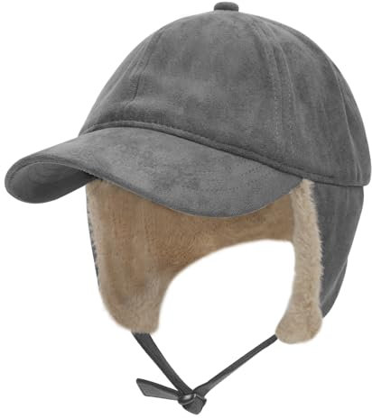 JIAHG Unisex Winter Baseball Cap Baseballmütze Winddicht Wintermütze Schirmmütze mit Ohrenschutz Herren Baumwolle Mütze Baseballkappe Earflap Cap Golf Cap Fliegermütze für Skifahren