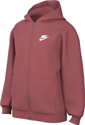 NIKE Mädchen Top G NSW Club FLC Ovrszd Fz Lbr, Adobe/White, FD2931-655, M