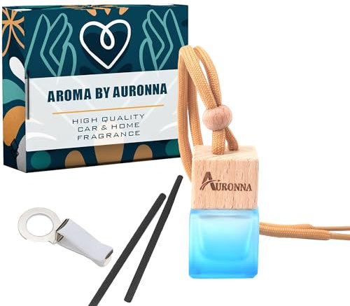 Auronna Car Air Fresheners Savage Car Diffuser - Refresh Your Drive With Long Lasting Fragrance - Vent Clip, Reed Sticks, Wooden Cap & Cube Bottle With 8ml Filling (Savage)