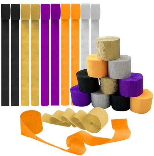 10 Rollen Krepppapier-Bastelschlangen zum Aufhängen, Regenbogen-Krepppapier, Luftschlangen, Halloween-Krepppapier, Luftschlangen, Luftschlangen, Vorhang, Hintergrund, hängende Quasten für Festival,
