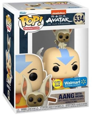 Funko Pop! Avatar, Der letzte Luftmeister Aang mit Momo Exclusive, phosphoreszierend