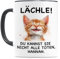 Lächle du kannst sie nicht alle töten Tasse personalisiert mit Namen Geschenk Arbeit Büro Kollegin lustige Kaffeetasse aus Keramik 330 ml